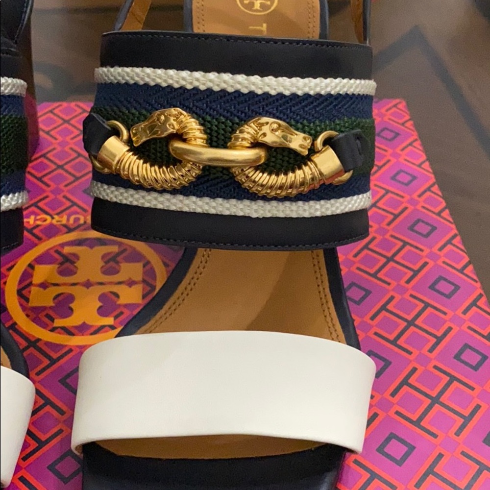NEW TORY BURCH JESSA 75MM Block Heel Sandals #8.5 - Picture 4 of 12